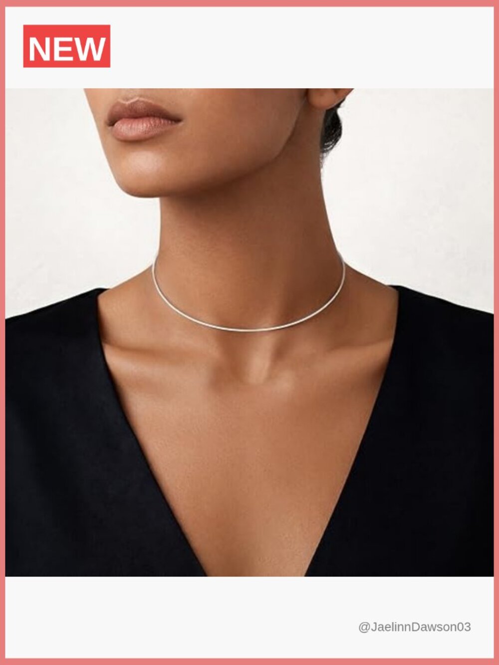 Minimalist Thin Open Cuff Choker Necklace 14K Gold Plated Stainless Steel - Picture 4 of 7